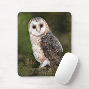 Mousepad Western Barn Owl - Imagem de Cores-d'Água