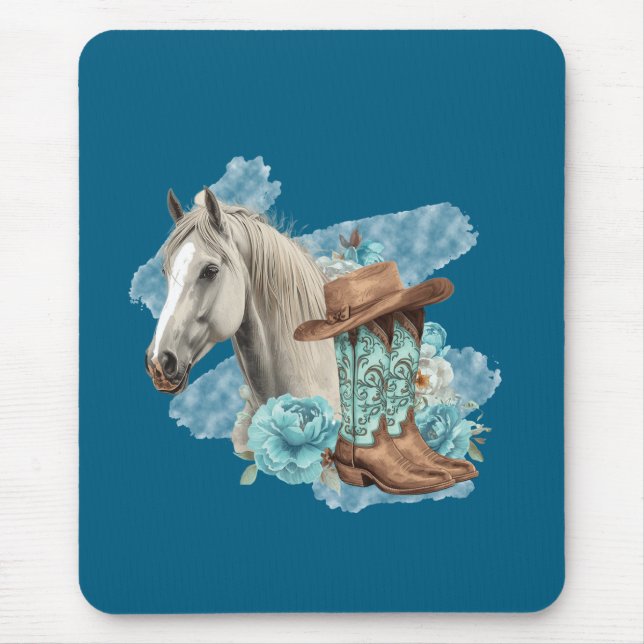 Mousepad Western Horse Mouse Pad- Navy (Frente)