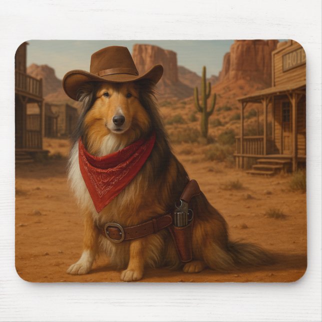Mousepad Western Sheltie theme (Frente)