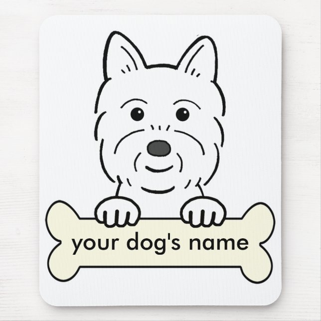 Mousepad Westie personalizado (Frente)