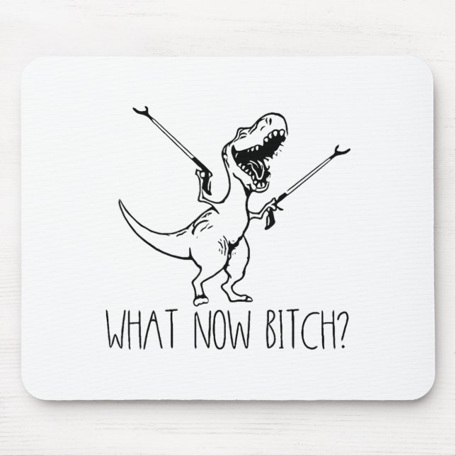 Mousepad What Now Bich Funny T Rex Dinosaur Saying Quote Me (Frente)