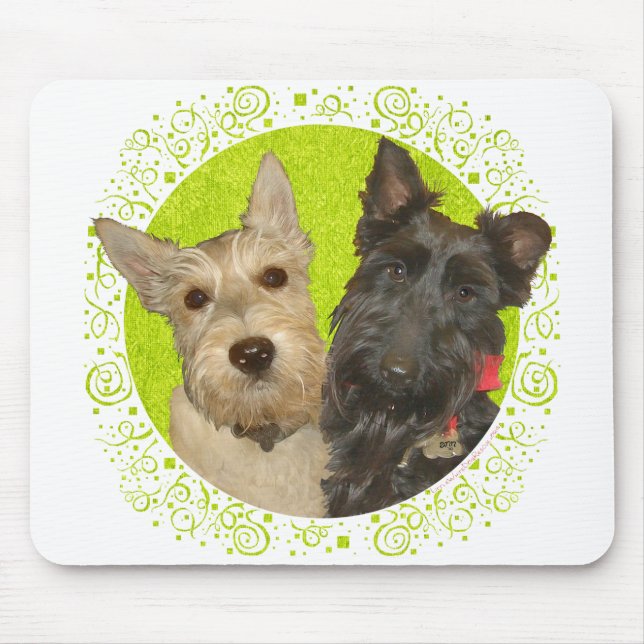 Mousepad Wheaten & Black Scottish Terriers (Frente)