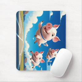 Mousepad When Pigs Fly Funny Winged Pigs