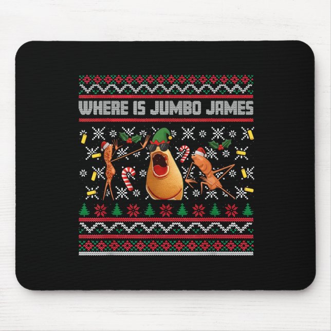 Mousepad Where Is Jumbo James Ugly Christmas Marcus The Wor (Frente)