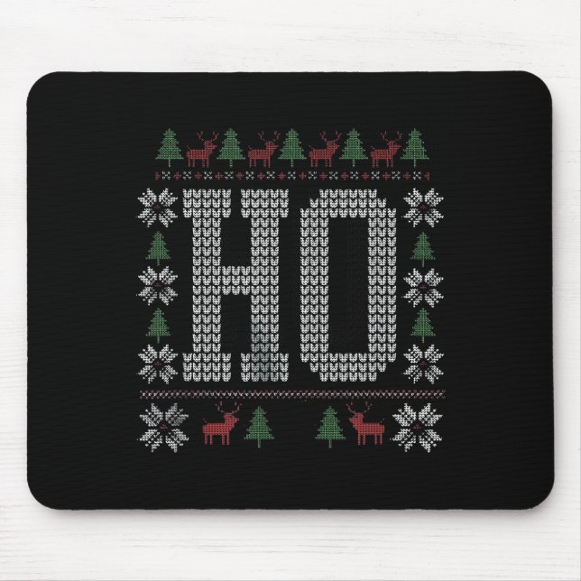 Mousepad Where My Ho's At Ho Matching Couple Christmas Ugly (Frente)