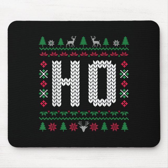 Mousepad Where My Ho's At Ho Matching Couple Ugly Christmas (Frente)