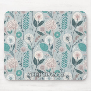 Mousepad Whimsical Dandelion & Floral Folk Art Seamless (2)