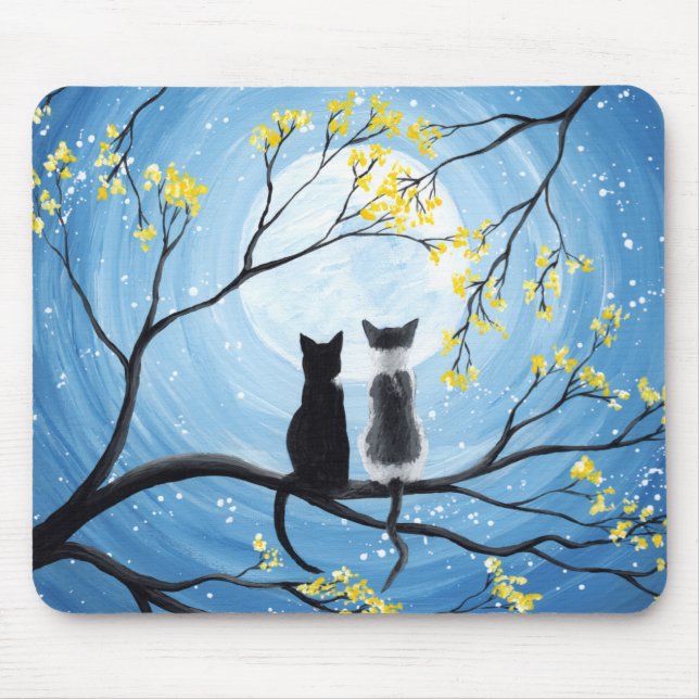 Mousepad Whimsical Moon with Cats (Frente)