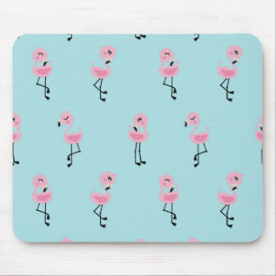 Mousepad Whimsical tropical flamingos