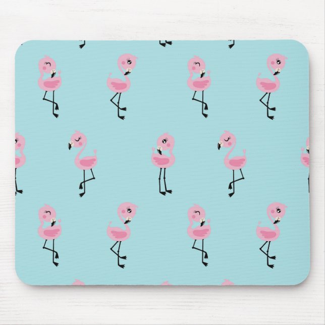 Mousepad Whimsical tropical flamingos (Frente)