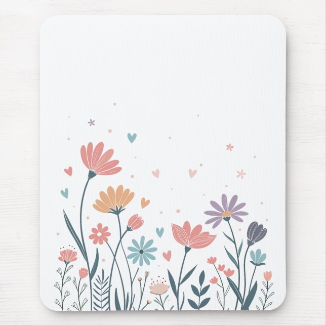 Mousepad Whimsical Watercolor Floral (Frente)