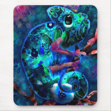 Whimsso Chameleon Abstrato Floral Teal Green