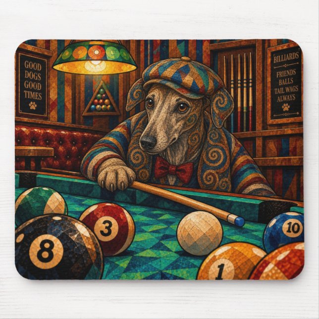 Mousepad Whippet, Mosaico Geométrico (Frente)