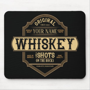 Mousepad Whiskey personalizado no Bar do rótulo do líquid