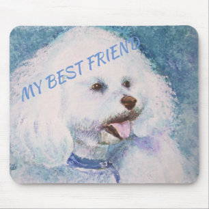 MOUSEPAD WHITE BICHON FRISE