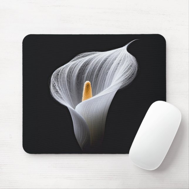 Mousepad White Calla Lily Em Preto (Com mouse)