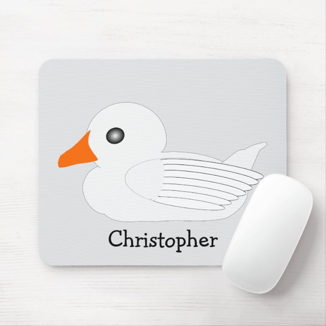 Mousepad White Duck Design (Com mouse)
