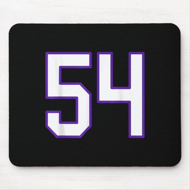 Mousepad White E Purple Número 54 Jersey Player Uniforme # (Frente)