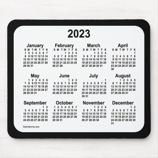 Mousepad White em 2023, por Janz, dois tons (Frente)