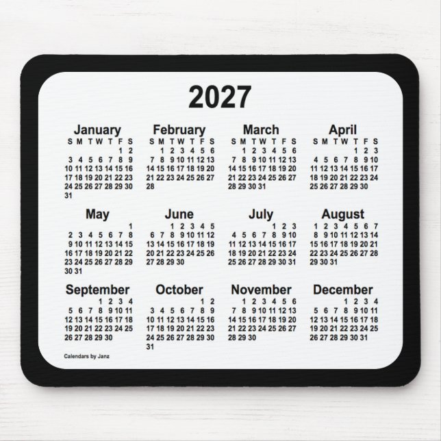 Mousepad White em 2027, por Janz, dois tons (Frente)