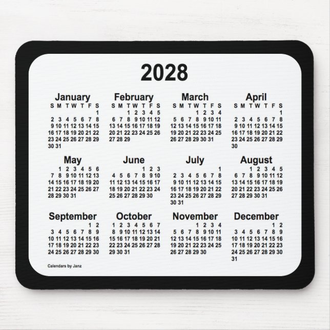 Mousepad White em 2028, por Janz, dois tons (Frente)