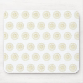 Mousepad White | Golden Zinnia Flower Medallions