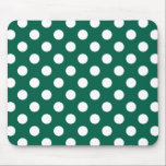 Mousepad White polka dots on sage green<br><div class="desc">White polka dots on sage green</div>