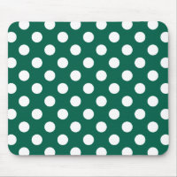 White polka dots on sage green
