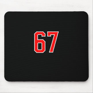Mousepad White Red Sports Team Number #67 Swea