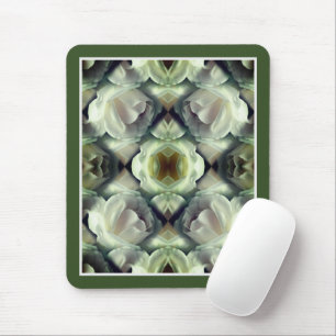 Mousepad White Rose Floral Abstrato Art
