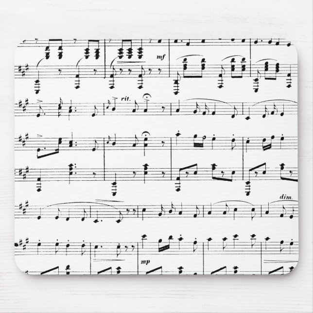 Mousepad White Sheet Music (Frente)