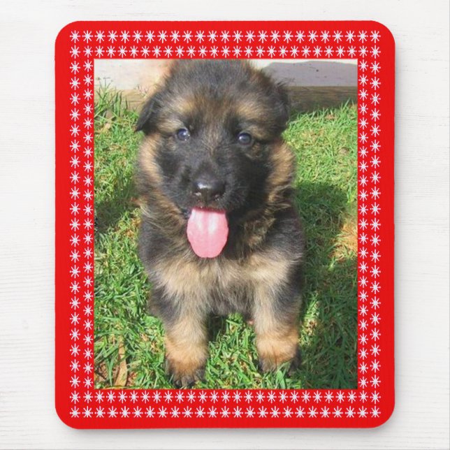 Mousepad White Stars Red Frame Imagem Sua Foto (Frente)