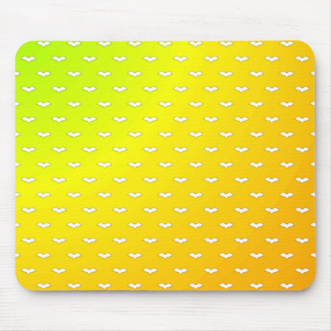 Mousepad White Tiny Bats Yellow (Frente)