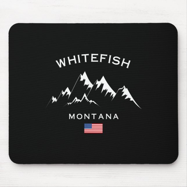 Mousepad Whitefish Montana Ski Resort Rocky Mountains Skiin (Frente)