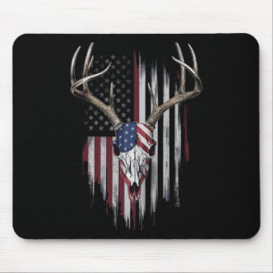 Mousepad Whitetail Deer Hunter American Flag Usa Design Buc