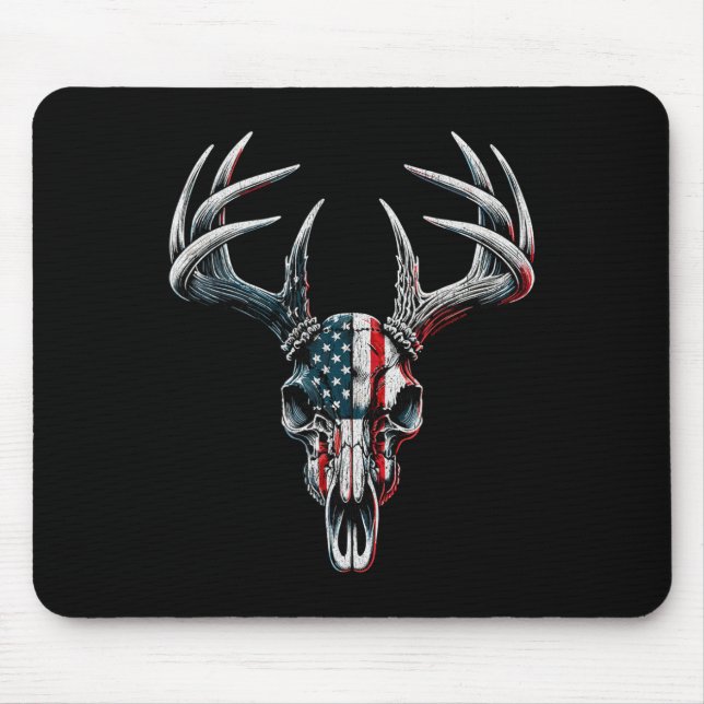 Mousepad Whitetail Deer Hunting - Bandeira Americana Em Buc (Frente)