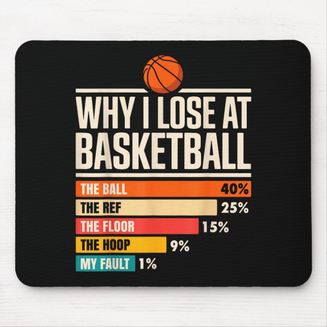 Mousepad Why I Always Miss Funny Chart Basketball Hoop  (Frente)