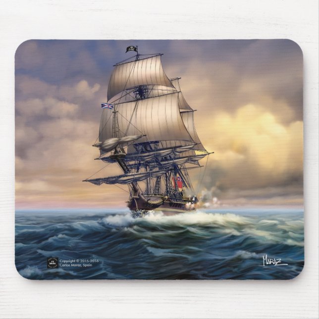 Mousepad Whydah Gally Histórica de Pintura de Nave Oferecid (Frente)