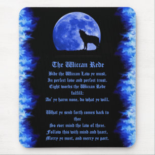 Mousepad Wiccan Rede - chama azul