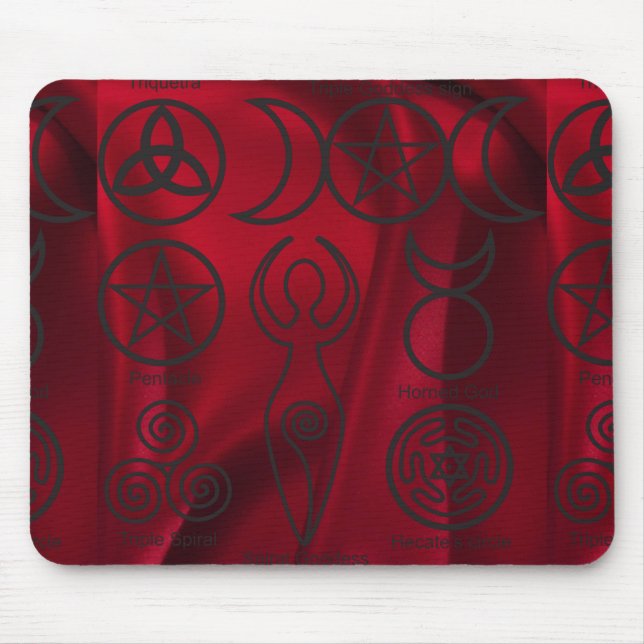 Mousepad Wiccan,wicca,pagan,triquetra,pentáculo,triplo (Frente)