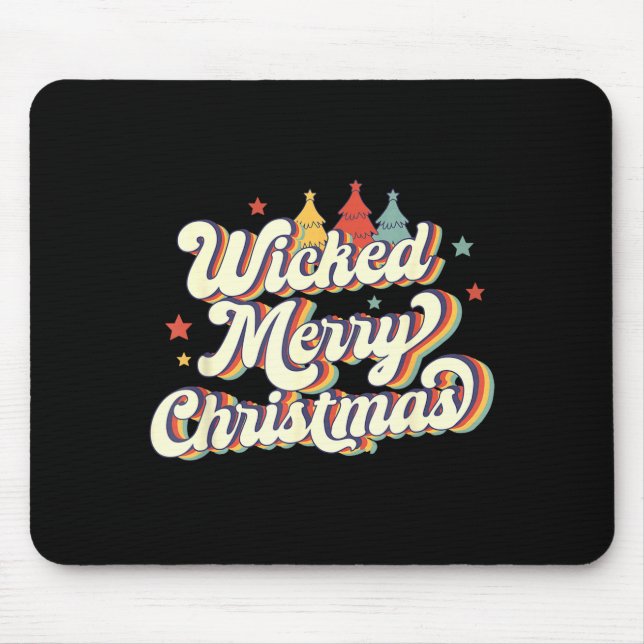 Mousepad Wicked Merry Christmas Retro Groovy New England Xm (Frente)