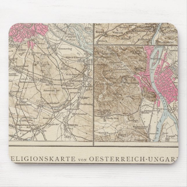 Mousepad Wien, Prag, Mapa do BudaPest (Frente)