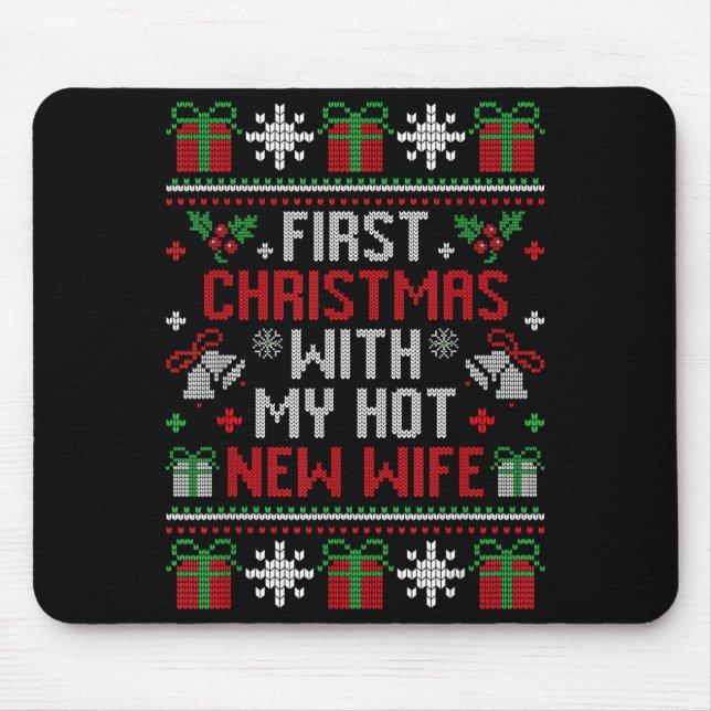 Mousepad Wife Husband First Christmas Just Married Christma (Frente)