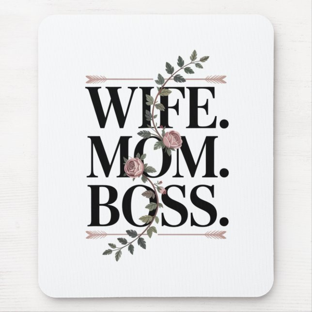 Mousepad Wife. Mom. Boss. (Frente)