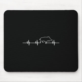Mousepad Wild Boar Heartbeat Ekg Hog Hunter Hunt Hunting