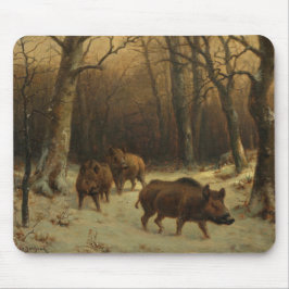 Mousepad Wild Boars in the Snow (por Rosa Bonheur)