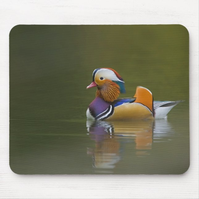 Mousepad Wild Mandarin Duck Aix galericulata) no escuro (Frente)