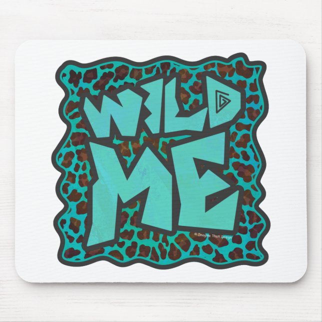 Mousepad Wild Me Brown e Teal Leopard Design (Frente)
