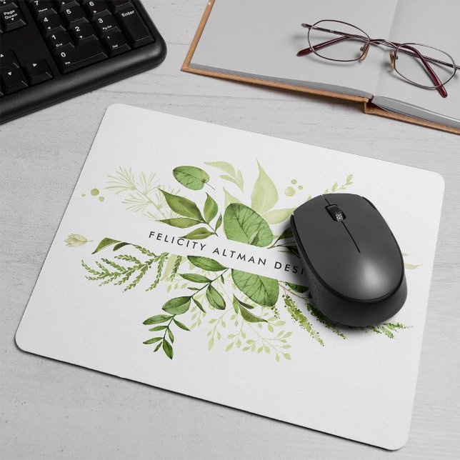Mousepad Wild Meadow | Verde Botânico Personalizado (Criador carregado)
