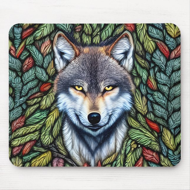 Mousepad Wilderness Woodland Predator Wolf (Frente)